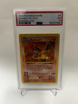 1999 Pokemon Game #4 Charizard-HOLO SHADOWLESS PSA 5 - Image 1