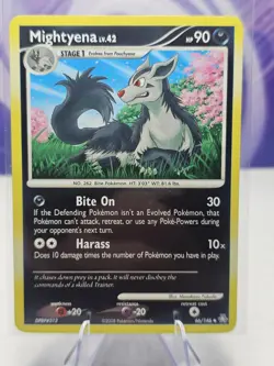 Pokemon TCG Mightyena 66/146 Reverse Holo Card Uncommon Legends Awakened 2008 NM - Image 1