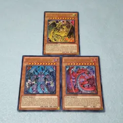 Yugioh GX Sacred Beast Egyptian God Cards Raviel Uria Hamon Ultr **HOT** + Bonus - Image 1