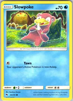 Slowpoke 54/214 Common Regular Card SM - Lost Thunder Pokemon TCG LP - Image 1