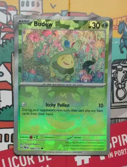 Budew 004/131 Prismatic Evolutions Master Ball Holo Pokemon Card - Image 1