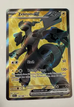 Zekrom EX 158/086 Black Bolt Full Art Ultra Rare Pokemon TCG Card NM - Image 1