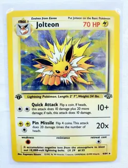 Pokemon Jungle 1st Edition JOLTEON #4/64 Holo Rare Pokemon Card TCG 1999 WOTC - Image 1