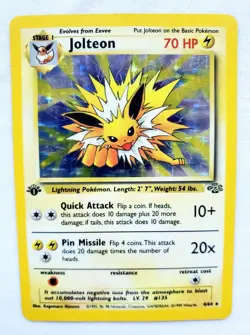 Pokemon Jungle 1st Edition JOLTEON #4/64 Holo Rare Pokemon Card TCG 1999 WOTC - Image 2