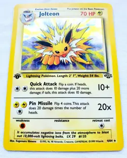 Pokemon Jungle 1st Edition JOLTEON #4/64 Holo Rare Pokemon Card TCG 1999 WOTC - Image 4