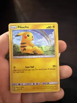 2017 Pokemon Pikachu 28/73 Holo Shining Legends Cracked Ice Holo Pokemon Card Lp - Image 1