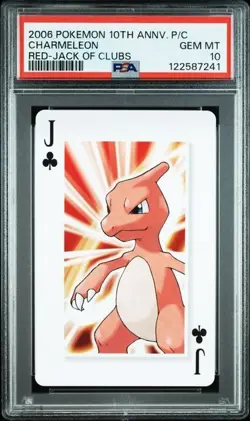 PSA 10 POKEMON PLAYING CARD CHARMELEON RED JACK CLUBS 10TH ANNIVERSARY 327 - Image 1