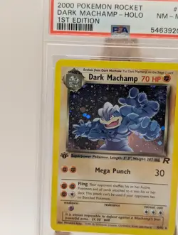2000 POKEMON TEAM ROCKET Card DARK MACHAMP -HOLO 10/82 1ST EDITION PSA 8 - Image 2