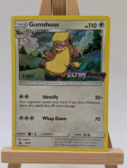 Pokemon Card Gumshoos SM97 STAFF Black Star Promo Ultra Prism STAMPED - Image 2