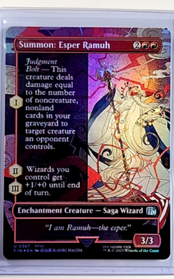 2025 Magic The Gathering FIN Final Fantasy Borderless Foil Summon Esper Ramuh - Image 1