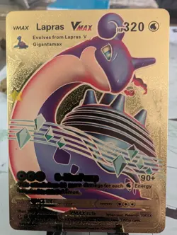 Pokemon Gold Foil Card - Lapras VMAX Fan Art - Image 1