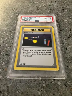 Pokemon TCG Cards 1st Edition Base Set Item Finder 74/102 Rare PSA 8 NM-MT - Image 3