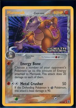 Pokemon EX DELTA SPECIES - #10/113 Marowak - Reverse Holo - ENG - Lightly Played - Image 1