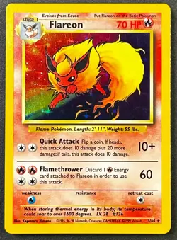 Pokemon Flareon 03/64 Unlimited Holo Rare Jungle MP - Image 1