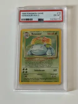 Pokemon Venusaur Base Set Holo Rare 15/102 PSA 6 English - Image 1