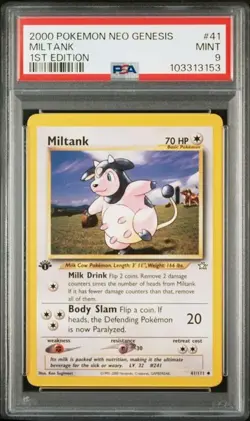 PSA 9 POKEMON ENGLISH MILTANK 41/111 NEO GENESIS 2000 MINT 446 - Image 1