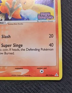 Pokemon Combusken 39/110 Ex Holon Phantoms Holo Stamped - Image 3