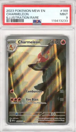 2023 Pokemon Mew En Charmeleon Illustration Rare #169 PSA Mint 9 - Image 1