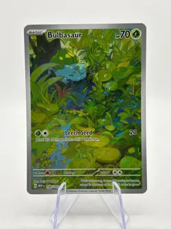 Pokemon TCG 151 MEW - Bulbasaur 166/165 Illustration Rare LP - Image 1