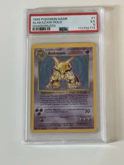Pokemon TCG Alakazam Holo Rare Shadowless Base Set PSA 5 1/102 1999 - Image 1