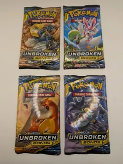 POKEMON TCG Unbroken Bonds Booster Pack Art Set - 4 Packs Total - Tag Team - Image 2