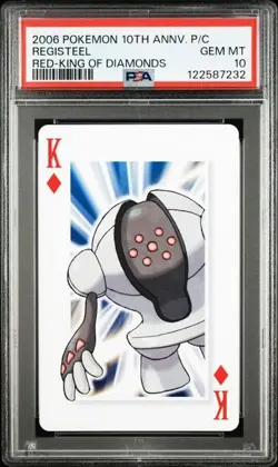 PSA 10 POKEMON PLAYING CARD REGISTEEL RED KING OF DIAMONDS 10TH ANNIVERSARY 281 - Image 1
