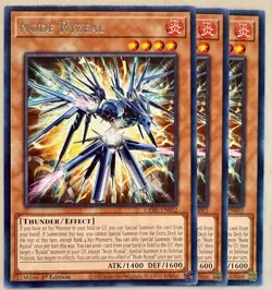 Yugioh! 3x Node Ryzeal CRBR-EN002 Rare 1st Ed NM - Image 1