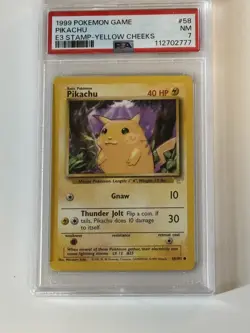 PSA 7 Pokemon E3 Stamp Yellow Cheeks Pikachu 58/102 Near Mint Condition! - Image 1