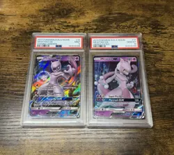 Pokemon Card TCG Sequential Mewtwo GX 39/73 PSA 9 Mewtwo GX 31/68 PSA 10 GEM - Image 1