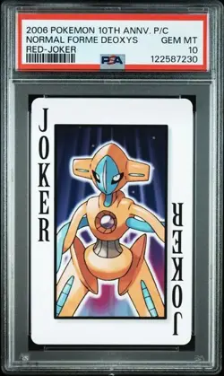 PSA 10 POKEMON PLAYING CARD NORMAL FORME DEOXYS RED JOKER 10TH ANNIVERSARY 282 - Image 1