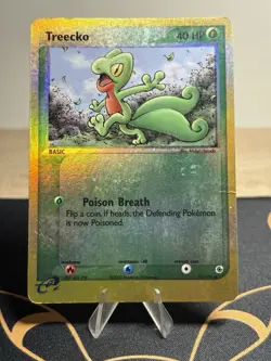 Treecko Reverse Holo Card 75/109 Ex Ruby and Sapphire Base Pokemon MP HP - Image 1