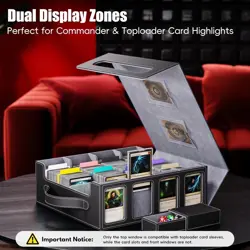 Trading Card Storage Box 3500+, Magnetic MTG Deck Case, Black/Grey - Image 4
