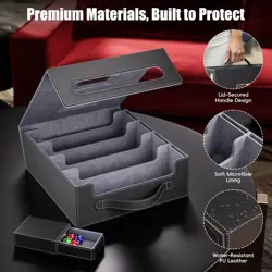 Trading Card Storage Box 3500+, Magnetic MTG Deck Case, Black/Grey - Image 5