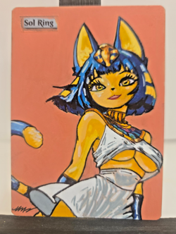 MTG Sol Ring Ankha Waifu Alter Art Hand Painted 1/1 Signed BAZAYO 18+ - Image 1