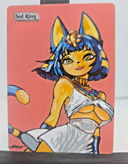 MTG Sol Ring Ankha Waifu Alter Art Hand Painted 1/1 Signed BAZAYO 18+ - Image 2