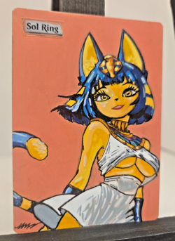 MTG Sol Ring Ankha Waifu Alter Art Hand Painted 1/1 Signed BAZAYO 18+ - Image 3