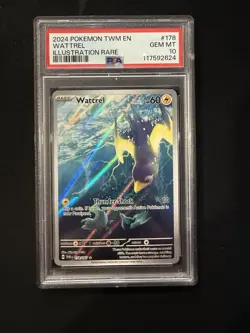 Pokemon Wattrel Illustration Rare Holo SV06 178/167 PSA 10 English - Image 1