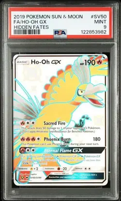 PSA 9 POKEMON ENGLISH HO-OH GX SV50/SV94 HIDDEN FATES 2019 MINT 449 - Image 1