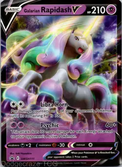 Galarian Rapidash V SWSH111 Promo SWSH Black Star Pokemon NM - Image 1