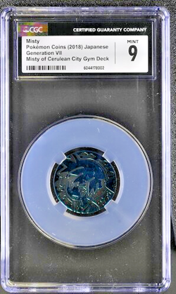 CGC 9 JAPANESE POKEMON COINS MISTY CERULEAN CITY GYM DECK 2018 MINT 109 - Image 1