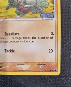 Pokemon Larvitar 61/115 Ex Unseen Forces Holo Stamped. Near Mint. - Image 3
