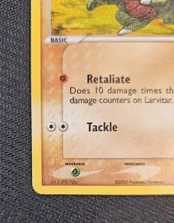 Pokemon Larvitar 61/115 Ex Unseen Forces Holo Stamped. Near Mint. - Image 4