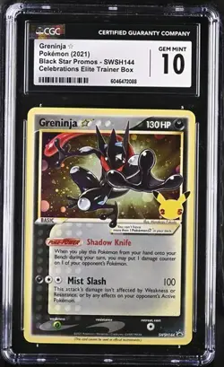 Pokemon CGC 10 Greninja Gold Star SWSH144 Celebrations Elite Trainer Gem Mint - Image 1