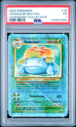PSA 1 PR 2002 Pokemon Legendary Collection Venusaur 18/110 Reverse Holo Foil - Image 1