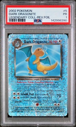 PSA 1 PR 2002 Pokemon Legendary Collection Dark Dragonite 5/110 Reverse Holo - Image 1