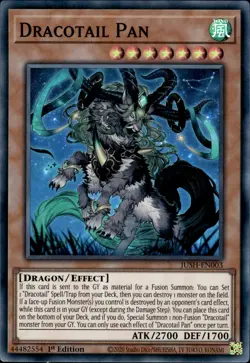 Dracotail Pan - Super Rare 1st Edition JUSH-EN003 - NM - YuGiOh - Image 1