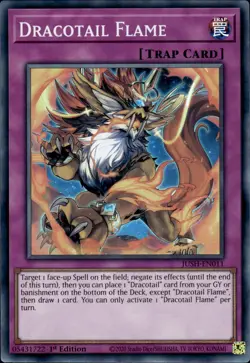 Dracotail Flame - Super Rare 1st Edition JUSH-EN011 - NM - YuGiOh - Image 1