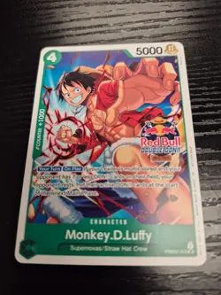 One Piece TCG Red Bull Double Don Don Pack + Luffy PR NM + Sticker - Image 2