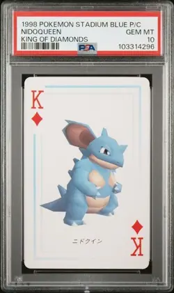 PSA 10 POKEMON PLAYING CARD NIDOQUEEN KING DIAMONDS STADIUM BLUE 379 - Image 1