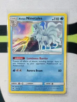 Pokemon TCG Card 2017 Burning Shadows - Alolan Ninetales 28/147 Holo - Image 1